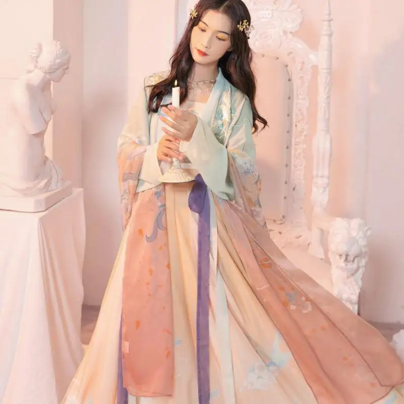 Elegant Women Hanfu Dressing Chinese Summer Style Waist Length Pleated Green Stage Performance Clothing Cosplay Costumes 
Elegant Women Hanfu Dressing Chinese Summer Style Waist Length Pleated Green Stage Performance Clothing Cosplay Costumes