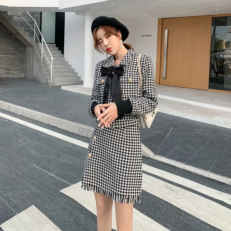 2019 New Style Autumn And Winter Graceful Dress Outfit Autumn And Winter Two-Piece Set Online Celebrity Thousands of Birds Suit
2019 New Style Autumn And Winter Graceful Dress Outfit Autumn And Winter Two-Piece Set Online Celebrity Thousands of Birds Suit
