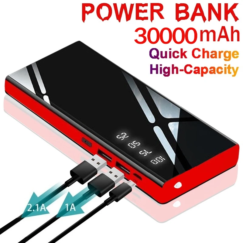 30000mAh Power Bank for IPhone Xiaomi Samsung External Battery Portable LED Power Bank Mobile Phone Charger 2 USB Power Bank
30000mAh Power Bank for IPhone Xiaomi Samsung External Battery Portable LED Power Bank Mobile Phone Charger 2 USB Power Bank