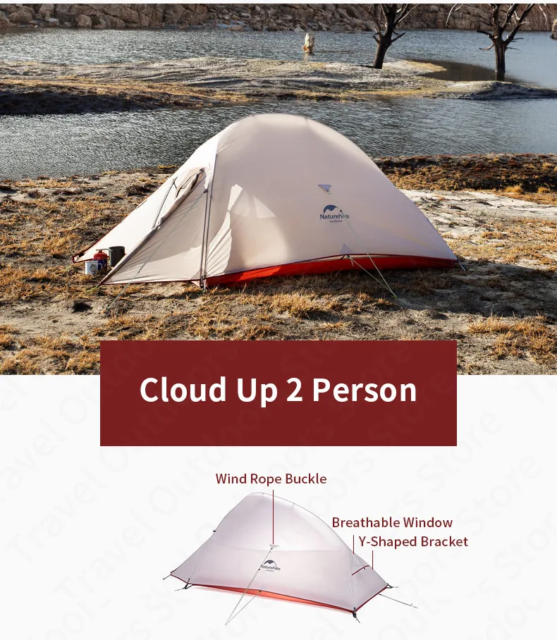 Naturehike – Tente de camping ultralégère pour 1, 2 ou 3 personnes, double couche NH17T001-T avec poteau en aluminium et en silicone, 20D Naturehike – Tente de camping ultralégère pour 1, 2 ou 3 personnes, double couche NH17T001-T avec poteau en aluminium et en silicone, 20D