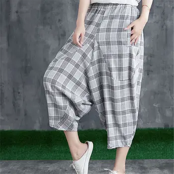 Women Plaid Sarouel Harem Pant Vintage Elegant Plaid Wide Leg Pants Oversized Loose Drop Crotch Cropped Pants
Women Plaid Sarouel Harem Pant Vintage Elegant Plaid Wide Leg Pants Oversized Loose Drop Crotch Cropped Pants