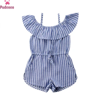 Pudcoco Baby Girls Rompers Children Kids Toddler Striped Off Shoulder Jumpsuit Clothes Pocket Ruffled Overalls Outfit 1-6Y 
Pudcoco Baby Girls Rompers Children Kids Toddler Striped Off Shoulder Jumpsuit Clothes Pocket Ruffled Overalls Outfit 1-6Y