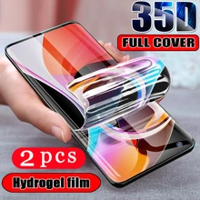 2 uds película protectora para xiaomi mi note 10 pro hidrogel película mi 9 10 se lite 9t cc9 cc9e protector de pantalla del teléfono no de vidrio(China)