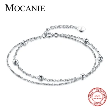 Mocanie Summer 925 Sterling Silver Double-Layer Oval Beads Dainty Bracelets & Bangles for Women Link Chain Fine Jewelry Bijoux 
Mocanie Summer 925 Sterling Silver Double-Layer Oval Beads Dainty Bracelets & Bangles for Women Link Chain Fine Jewelry Bijoux