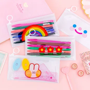 Cute Transparent Pen Case Kawaii Flower Rabbit Pencil Box White Clear PVC School Pencil Case For Girls Kids Korean Stationery
Cute Transparent Pen Case Kawaii Flower Rabbit Pencil Box White Clear PVC School Pencil Case For Girls Kids Korean Stationery