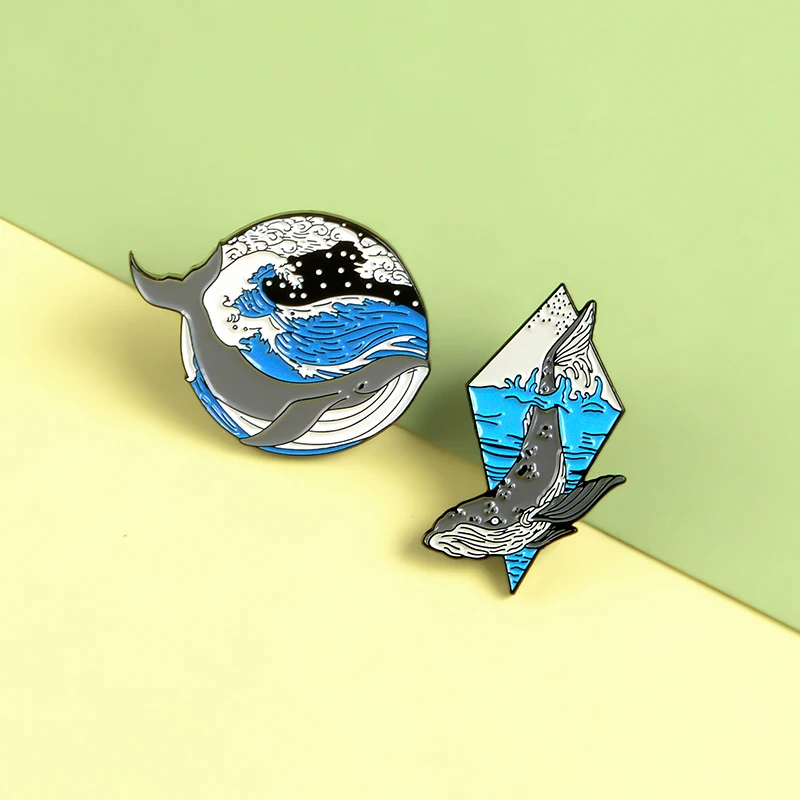 Animal Pins Ocean Wave Whale Enamel Pins Fashion Brooches Badges Bag Clothes Accessories Lapel Pins Jewelry Gifts For Friends 
Animal Pins Ocean Wave Whale Enamel Pins Fashion Brooches Badges Bag Clothes Accessories Lapel Pins Jewelry Gifts For Friends