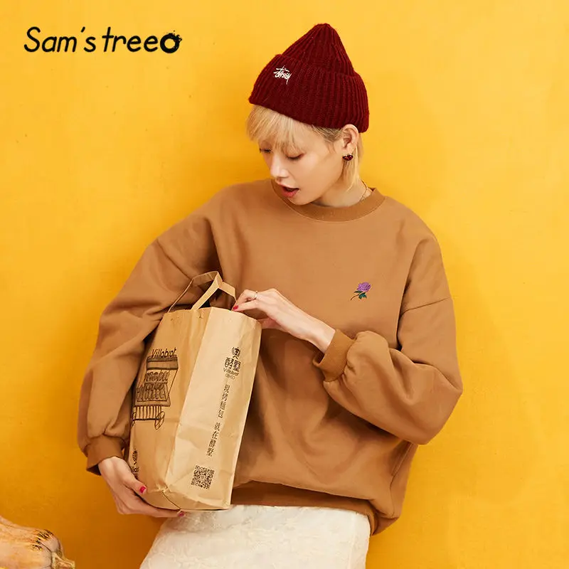 SAM'S TREE Solid Floral Embroidery Hoodies Sweatshirt Women 2019 Autumn Straight Long Sleeve Casual Office Ladies Daily Tops
SAM'S TREE Solid Floral Embroidery Hoodies Sweatshirt Women 2019 Autumn Straight Long Sleeve Casual Office Ladies Daily Tops