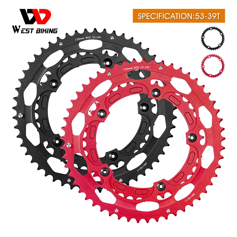 WEST BIKING 39T/53T дорожное Велосипедное кольцо 130 BCD Высокопрочное цепное для