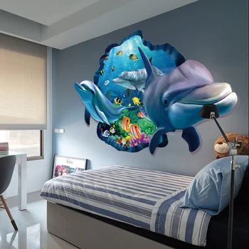 3d Effect Wall Stickers Underwater World Dolphin Fish Background for Kids Room Wall Decals Home Decoration On the Wall
3d Effect Wall Stickers Underwater World Dolphin Fish Background for Kids Room Wall Decals Home Decoration On the Wall