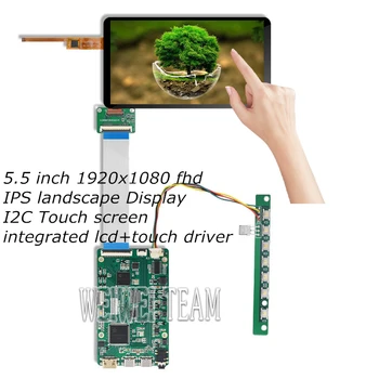 5.5 inch FHD 1920x1080 1080p Lcd Screen+Touch Panel Sensor HDMI MIPI Control Board Type c Build-in Speaker Audio IPS Display
5.5 inch FHD 1920x1080 1080p Lcd Screen+Touch Panel Sensor HDMI MIPI Control Board Type c Build-in Speaker Audio IPS Display