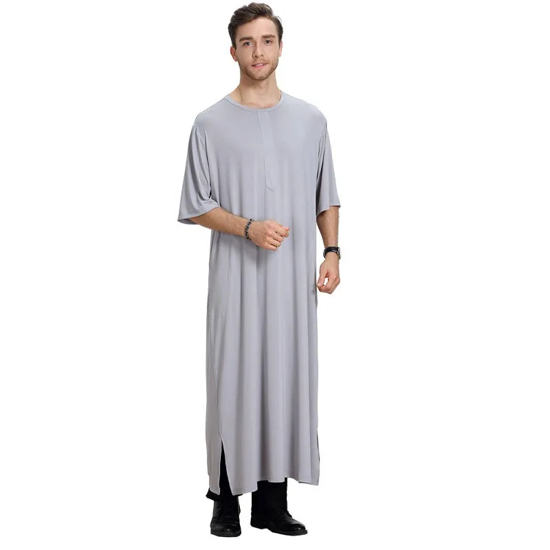 New Muslim Men Arab Islamic Kaftan Men Jubba Thobe Half Sleeve Solid Vintage Loose Saudi Arabia Dubai Kaftan Robes 2021
New Muslim Men Arab Islamic Kaftan Men Jubba Thobe Half Sleeve Solid Vintage Loose Saudi Arabia Dubai Kaftan Robes 2021