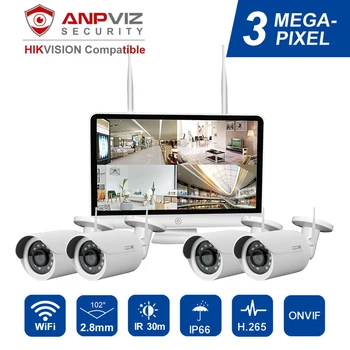 Anpviz 4CH WIFI NVR 4pcs 3MP IP WIFI Camera Outdoor Security System ONVIF H.265 CCTV Video NVR Kit
Anpviz 4CH WIFI NVR 4pcs 3MP IP WIFI Camera Outdoor Security System ONVIF H.265 CCTV Video NVR Kit