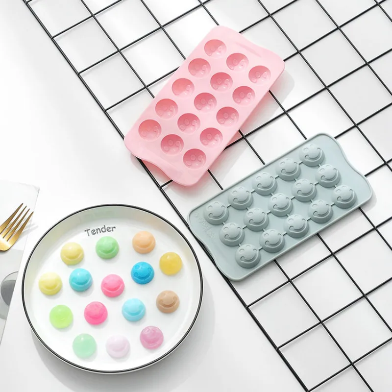 15 отверстий полукруг смайлик силиконовая форма для торта DIY шоколадная резинка QQ