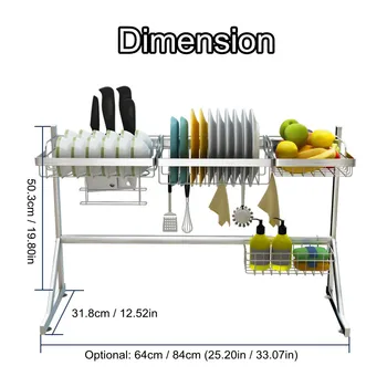 New 2 Layers Multi-use Stainless Steel Dishes Rack Single Dual Sink Drain Rack Kitchen Oragnizer Rack Dish Shelf Sink Drying Rac
New 2 Layers Multi-use Stainless Steel Dishes Rack Single Dual Sink Drain Rack Kitchen Oragnizer Rack Dish Shelf Sink Drying Rac