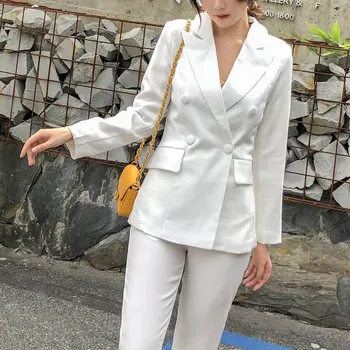 Formal Work Pant Women Suit Notched Slim Long Blazer Jacket Ladies+Button Casual Pant 2020 Plus Size Spring 2 Piece Pant Suit
Formal Work Pant Women Suit Notched Slim Long Blazer Jacket Ladies+Button Casual Pant 2020 Plus Size Spring 2 Piece Pant Suit
