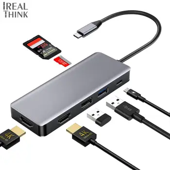 IREALTHINK Dock USB Hub Type C Adapter 7 IN 1 Dual HDMI Adapter Pro-accessories Splitter usb c type c 3.1 for Macbook
IREALTHINK Dock USB Hub Type C Adapter 7 IN 1 Dual HDMI Adapter Pro-accessories Splitter usb c type c 3.1 for Macbook