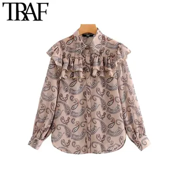 TRAF Women Vintage Stylish Paisley Print Ruffles Blouses Fashion Lapel Collar Long Sleeve Female Shirts Blusas Mujer Chic Tops
TRAF Women Vintage Stylish Paisley Print Ruffles Blouses Fashion Lapel Collar Long Sleeve Female Shirts Blusas Mujer Chic Tops