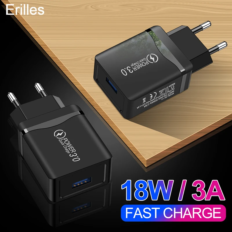 Quick Charge QC 3.0 USB US EU Charger For Samsung Universal Mobile Phone Charger Wall Fast Charging Adapter For iPhone 11 Xiaomi
Quick Charge QC 3.0 USB US EU Charger For Samsung Universal Mobile Phone Charger Wall Fast Charging Adapter For iPhone 11 Xiaomi