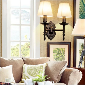 WOERFU American Wall Lamp Modern Wrought Iron Lighting E14 Fabric Double Head Indoor Wall Lamp
WOERFU American Wall Lamp Modern Wrought Iron Lighting E14 Fabric Double Head Indoor Wall Lamp