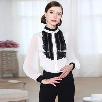 2020 Early Slim Fit Slim Contrast Color Lotus Leaf Edge Splicing Court Wind Siamese Shirt Female
2020 Early Slim Fit Slim Contrast Color Lotus Leaf Edge Splicing Court Wind Siamese Shirt Female