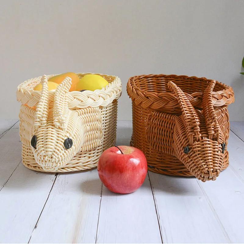 2020 Rabbit-Shaped Rattan Basket Children's Snack Woven Storage Basket Cartoon Fruit Bread Vegetable Basket Kitchen Decoration
2020 Rabbit-Shaped Rattan Basket Children's Snack Woven Storage Basket Cartoon Fruit Bread Vegetable Basket Kitchen Decoration