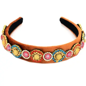 Women Handmade Glass Drill Headband Rainbow Rhinestone Flower Faux Suede Bandana 517D 
Women Handmade Glass Drill Headband Rainbow Rhinestone Flower Faux Suede Bandana 517D
