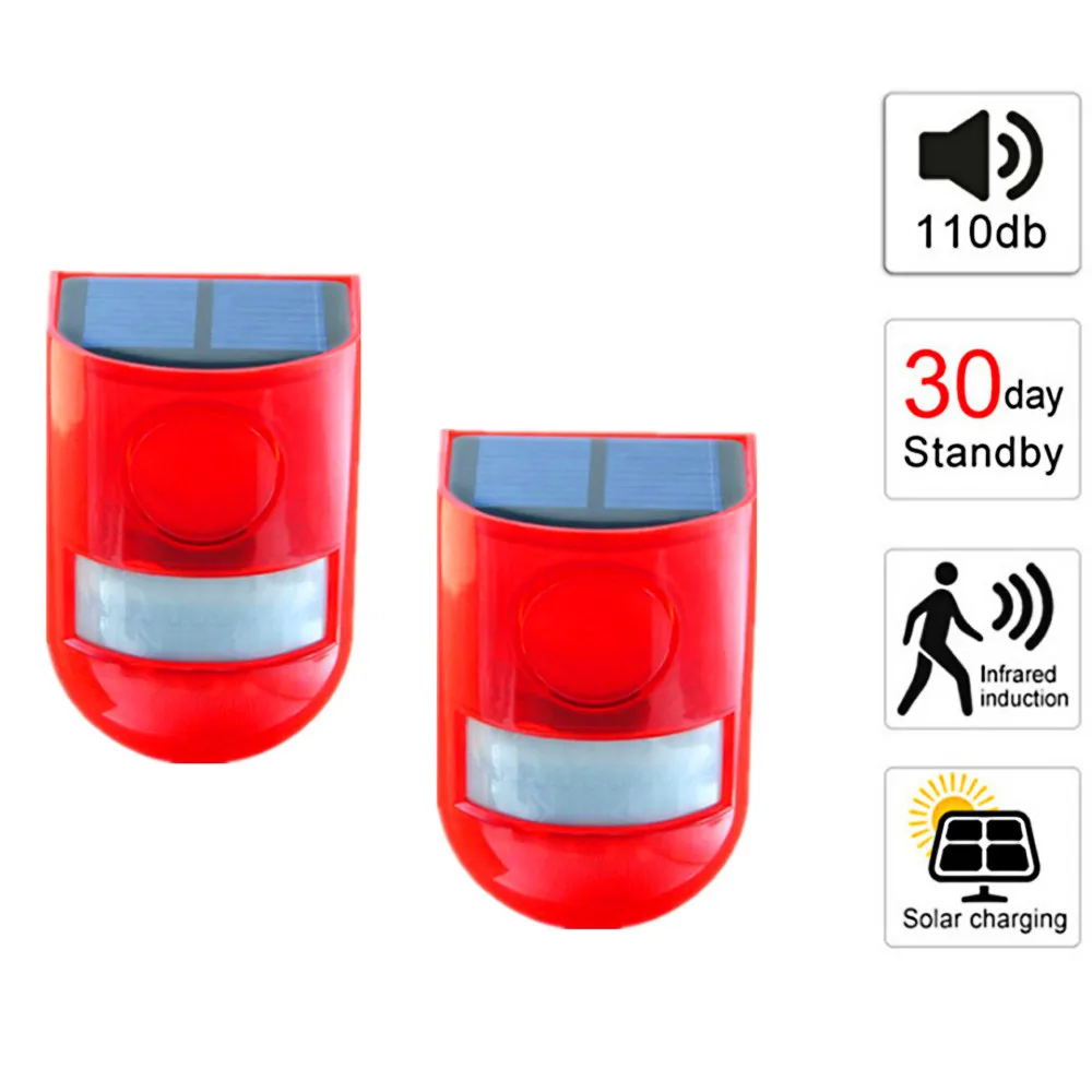 6LED Solar Alarm Light Outdoor PIR Motion Sensor Wall Lamp 4 Modes Waterproof IP65 For Path Farm Garden Warning Emergency | Освещение