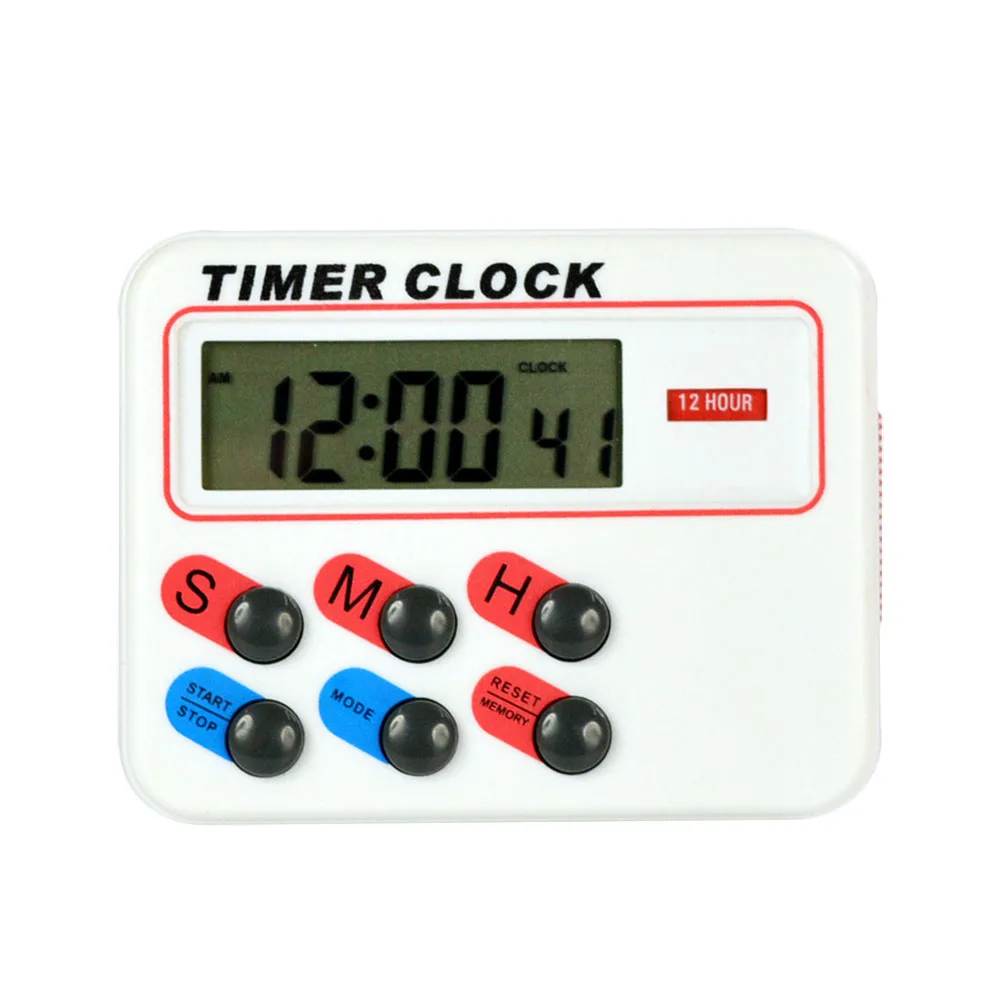 1Pcs Portable Digital LCD Kitchen Cooking Electronic 12//24 hours Timer Clock