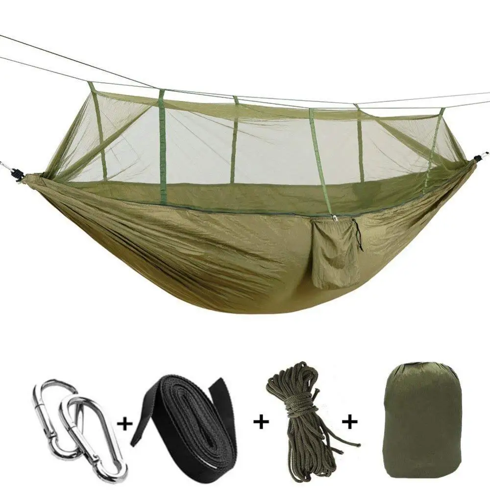 Camping/garden Hammock with Mosquito Net Outdoor Furniture 1-2 Person Portable Hanging Bed Strength Parachute Fabric Sleep Swing
Camping/garden Hammock with Mosquito Net Outdoor Furniture 1-2 Person Portable Hanging Bed Strength Parachute Fabric Sleep Swing