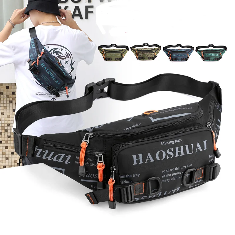 

Outdoor Men's Waist Bag Trendy Fashion Chest Bag Cross Border Waterproof Nylon Cloth Diagonal Straddle Men's Bag