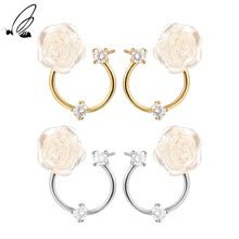 S'STEEL Zircon Rose Shape Stud Earrings Gift For Women Sterling Silver 925 Earring Luxury 2021 New Trendy Earings Fine Jewelry
S'STEEL Zircon Rose Shape Stud Earrings Gift For Women Sterling Silver 925 Earring Luxury 2021 New Trendy Earings Fine Jewelry