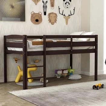 Bunk Bed Children Low Bed Wooden Furniture with Ladder Space Saving High Quality Black Bed
Bunk Bed Children Low Bed Wooden Furniture with Ladder Space Saving High Quality Black Bed