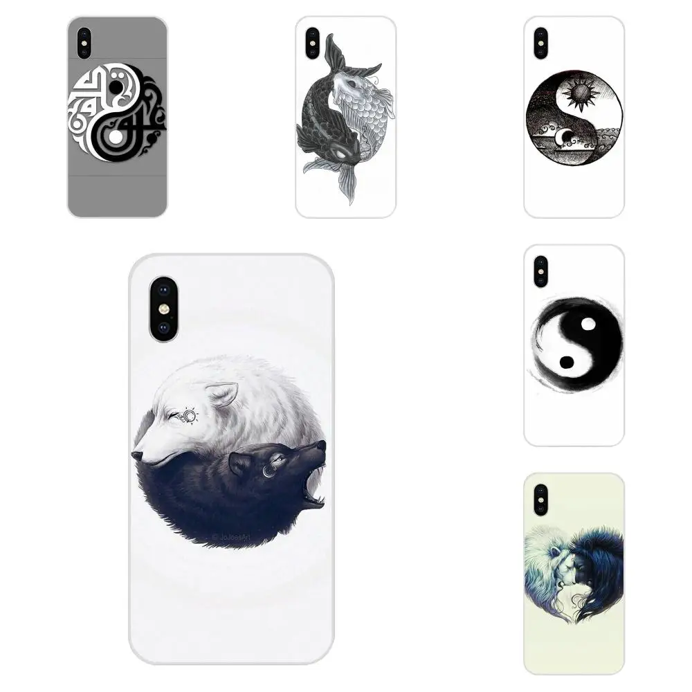 Мягкий чехол для Apple iPhone 4 5 5C 6 6S 7 8 Plus X XS Max XR граффити Yin Yang | Мобильные телефоны и