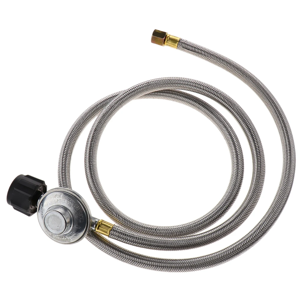 Adjustable Low Pressure Propane Regulator with 6ft Braided Hose for Grill Rv Trailer Camper Burner Home Easy to Install Adjustable Low Pressure Propane Regulator with 6ft Braided Hose for Grill Rv Trailer Camper Burner Home Easy to Install