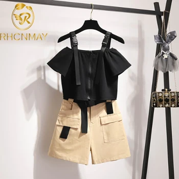 2020 Summer Work Women's off-the-Shoulder Short Sleeve Tight-Fit Slimming Navel knitting Short Top+ Cool Short 2 pcs Set
2020 Summer Work Women's off-the-Shoulder Short Sleeve Tight-Fit Slimming Navel knitting Short Top+ Cool Short 2 pcs Set