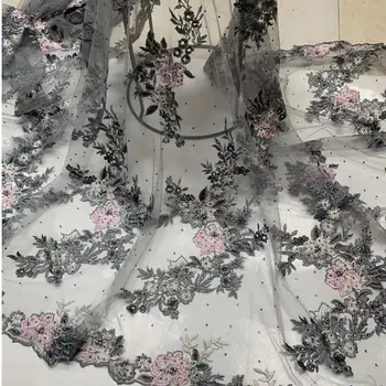 (5yards/pc) High quality gray African net lace beautiful French lace fabric with embroidery and beads for party dress FLV115
(5yards/pc) High quality gray African net lace beautiful French lace fabric with embroidery and beads for party dress FLV115