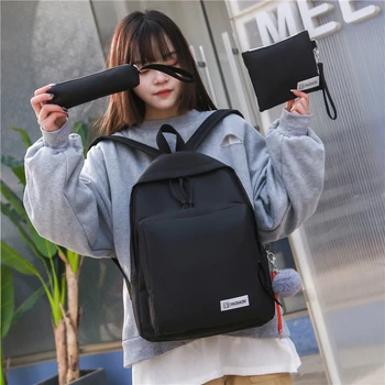 3set Backpack Canvas Women Backpack Solid color Shoulder Bag Teenage Girl School bag Mochilas Female Children Student Backpack
3set Backpack Canvas Women Backpack Solid color Shoulder Bag Teenage Girl School bag Mochilas Female Children Student Backpack