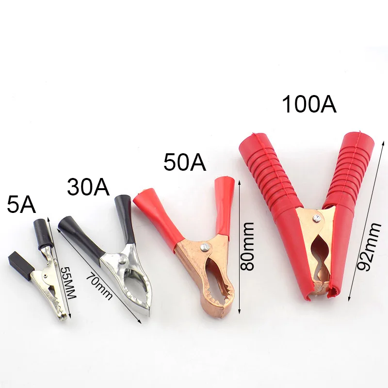 5A/30A/50A/100A electric Alligator Clips car Battery Clamps For Car Test Probe Crocodile Clip Connector Electrical DIY Tools
5A/30A/50A/100A electric Alligator Clips car Battery Clamps For Car Test Probe Crocodile Clip Connector Electrical DIY Tools