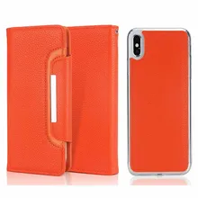 Multi-portefeuille fentes pour cartes étui pour iphone étui 2-en-1 rabat magnétique mode Litchi motif fente couverture pour iphone XS 11Pro MAX(China)