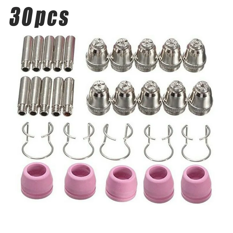 30pcs AG-60 SG-55 Plasma Cutter Torch Consumables Electrode Tips Shield Guide Cutting Electrode WSP-04004