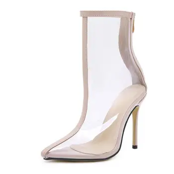 Newest Booties Transparent PVC Ankle Boots Yellow Clear Thin High Heels Pointed Toe Shoes Summer Zipper Sock Boots Sexy Dress Shoes Woman
Newest Booties Transparent PVC Ankle Boots Yellow Clear Thin High Heels Pointed Toe Shoes Summer Zipper Sock Boots Sexy Dress Shoes Woman