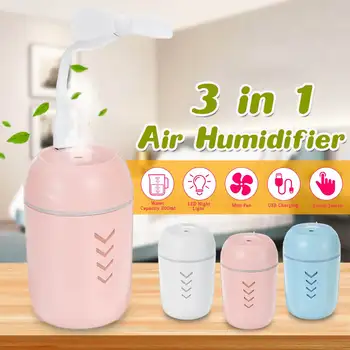 3 in 1 Portable Humidifier Essential Oil Diffuser Car Home humidificador USB Air Humidifier with LED Night Light Mini Fan
3 in 1 Portable Humidifier Essential Oil Diffuser Car Home humidificador USB Air Humidifier with LED Night Light Mini Fan