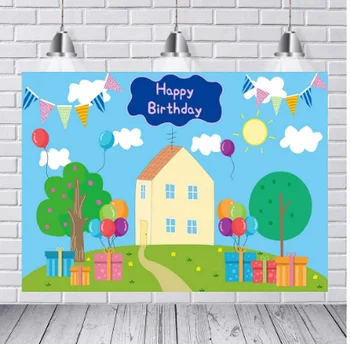 Happy Birthday Party Backdrop Cartoon Pig House Green Garden Custom Photo Studio Backdrop Background Photography Vinyl
Happy Birthday Party Backdrop Cartoon Pig House Green Garden Custom Photo Studio Backdrop Background Photography Vinyl