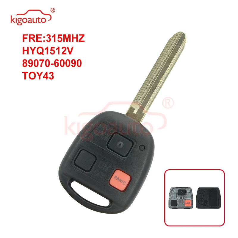 Kigoauto HYQ1512V/89070-60090 Remote head Key 3 button 315Mhz no chip TOY43 blade for Toyota Land Cruiser
Kigoauto HYQ1512V/89070-60090 Remote head Key 3 button 315Mhz no chip TOY43 blade for Toyota Land Cruiser