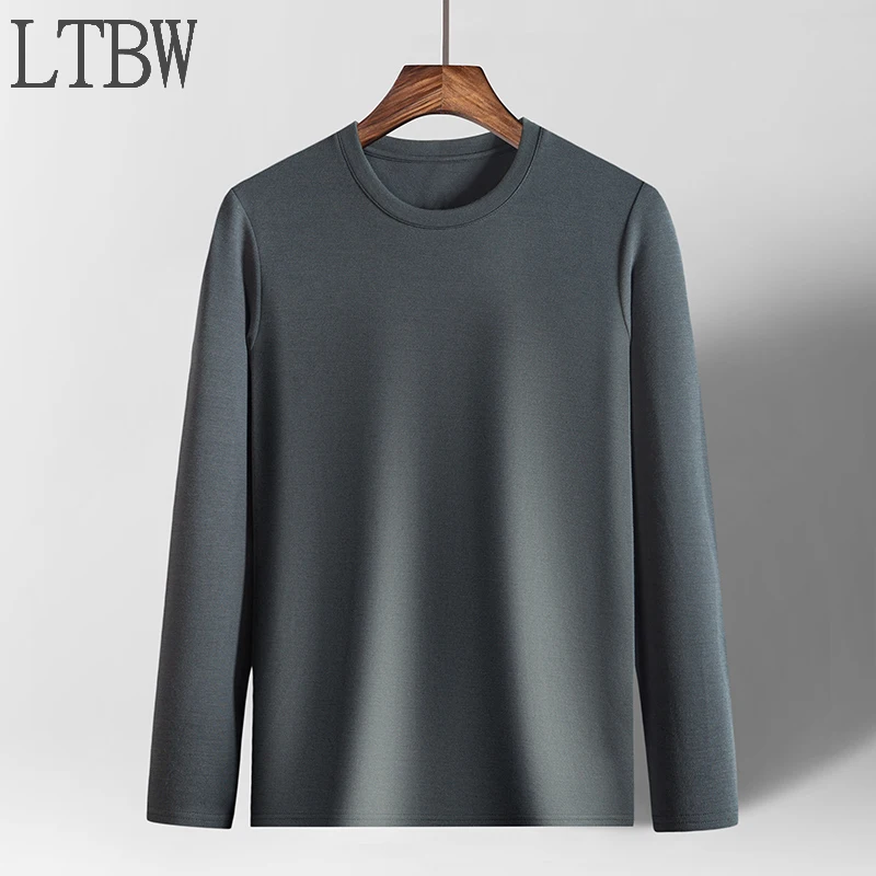 Новая мужская футболка LTBW с длинным рукавом и круглым вырезом, Классическая трендовая Повседневная Деловая однотонная универсальная мужская футболка в стиле Ins для работы
Новая мужская футболка LTBW с длинным рукавом и круглым вырезом, Классическая трендовая Повседневная Деловая однотонная универсальная мужская футболка в стиле Ins для работы