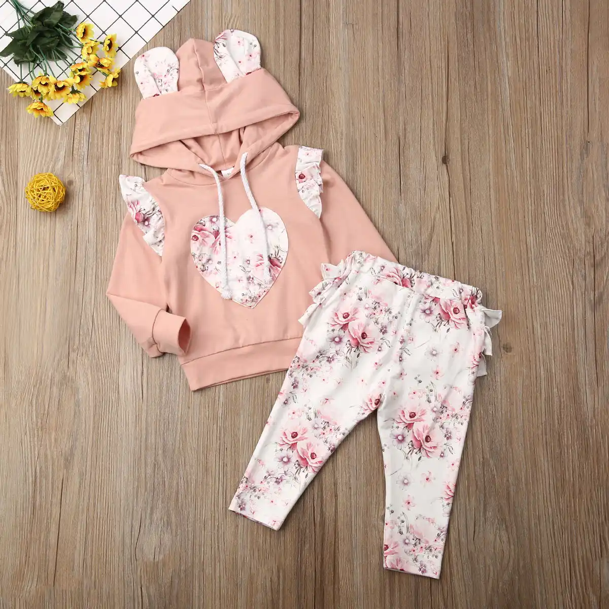 baby girl newborn autumn clothing hooded long sleeve floral tops