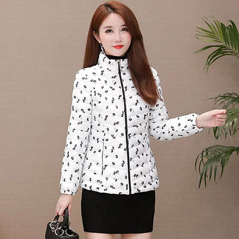 Autumn Winter Cotton Women's Down Jacket Stand Collar Long Sleeve Cardigan Pockets Floral Print Fashion Casual Down Jacket
Autumn Winter Cotton Women's Down Jacket Stand Collar Long Sleeve Cardigan Pockets Floral Print Fashion Casual Down Jacket