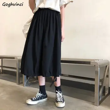 Skirts Women Mid-calf Length Solid Lace-up Safari-style Harajuku Womens A-line Spring Summer Korean-style Students All-match New 
Skirts Women Mid-calf Length Solid Lace-up Safari-style Harajuku Womens A-line Spring Summer Korean-style Students All-match New