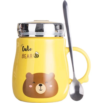Cute Mug Coffee Cup Ceramic Student Korean Reusable Tea Cup Set With Spoon Espresso Cups Tazas Para Cafe Office Home 50T033 
Cute Mug Coffee Cup Ceramic Student Korean Reusable Tea Cup Set With Spoon Espresso Cups Tazas Para Cafe Office Home 50T033