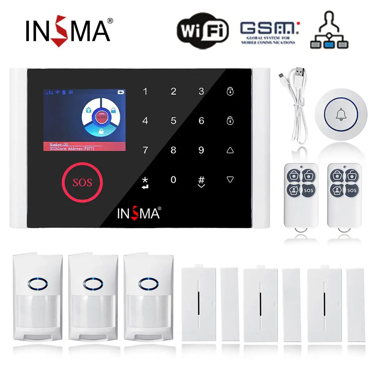 9 Languages Wireless Home Security WIFI GSM GPRS Alarm system Kit APP Remote Control Arm Disarm RFID Sensor Detect Doorbell Sets
9 Languages Wireless Home Security WIFI GSM GPRS Alarm system Kit APP Remote Control Arm Disarm RFID Sensor Detect Doorbell Sets